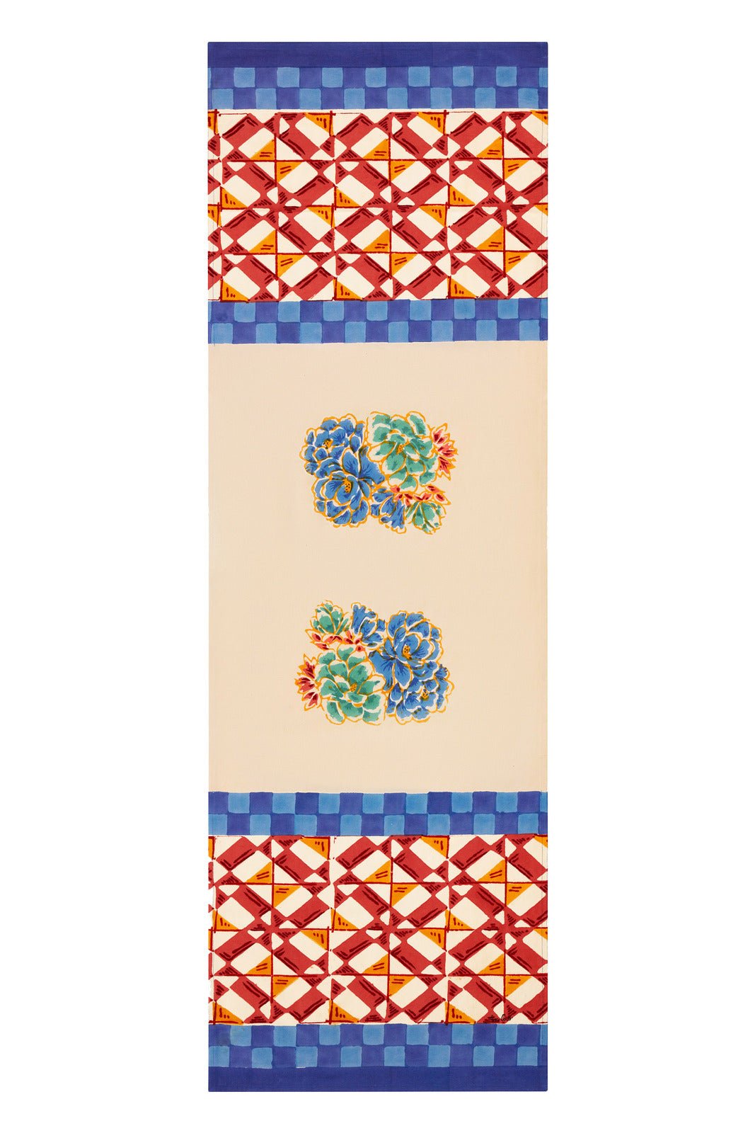 Positano Red Tiles Runner – 50X150 | Lisa Corti - Bon Ton goods