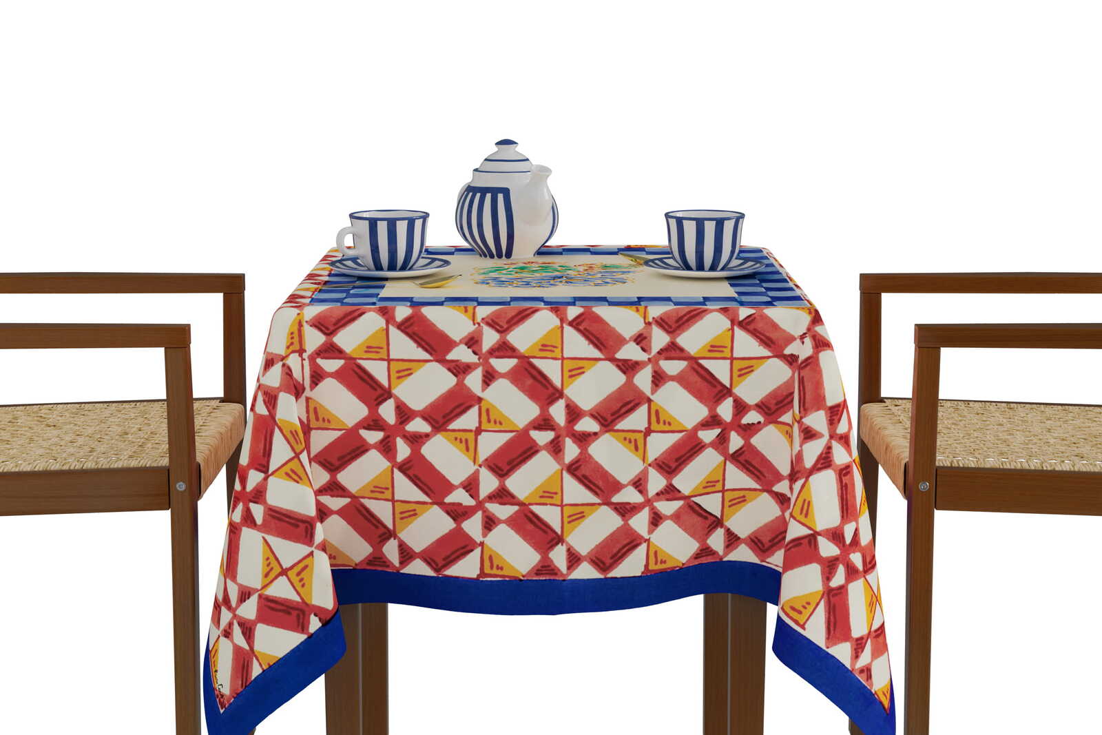 Positano Red Tiles - Tablecloth 110X110 | Lisa Corti - Bon Ton goods