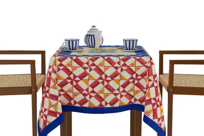 Positano Red Tiles - Tablecloth 110X110 | Lisa Corti - Bon Ton goods