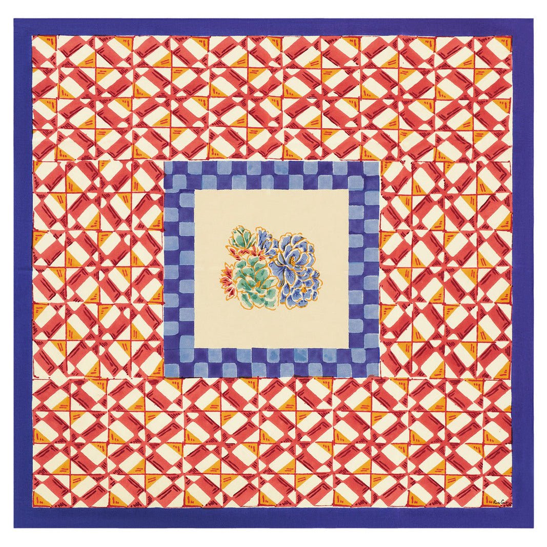 Positano Red Tiles - Tablecloth 110X110 | Lisa Corti - Bon Ton goods