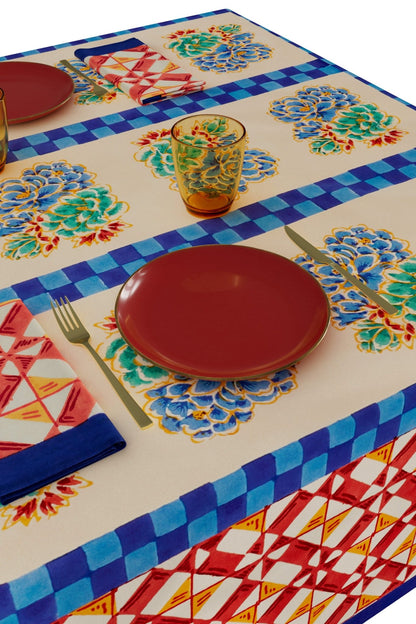 Positano Red Tiles - Tablecloth 180x180 | Lisa Corti - Bon Ton goods