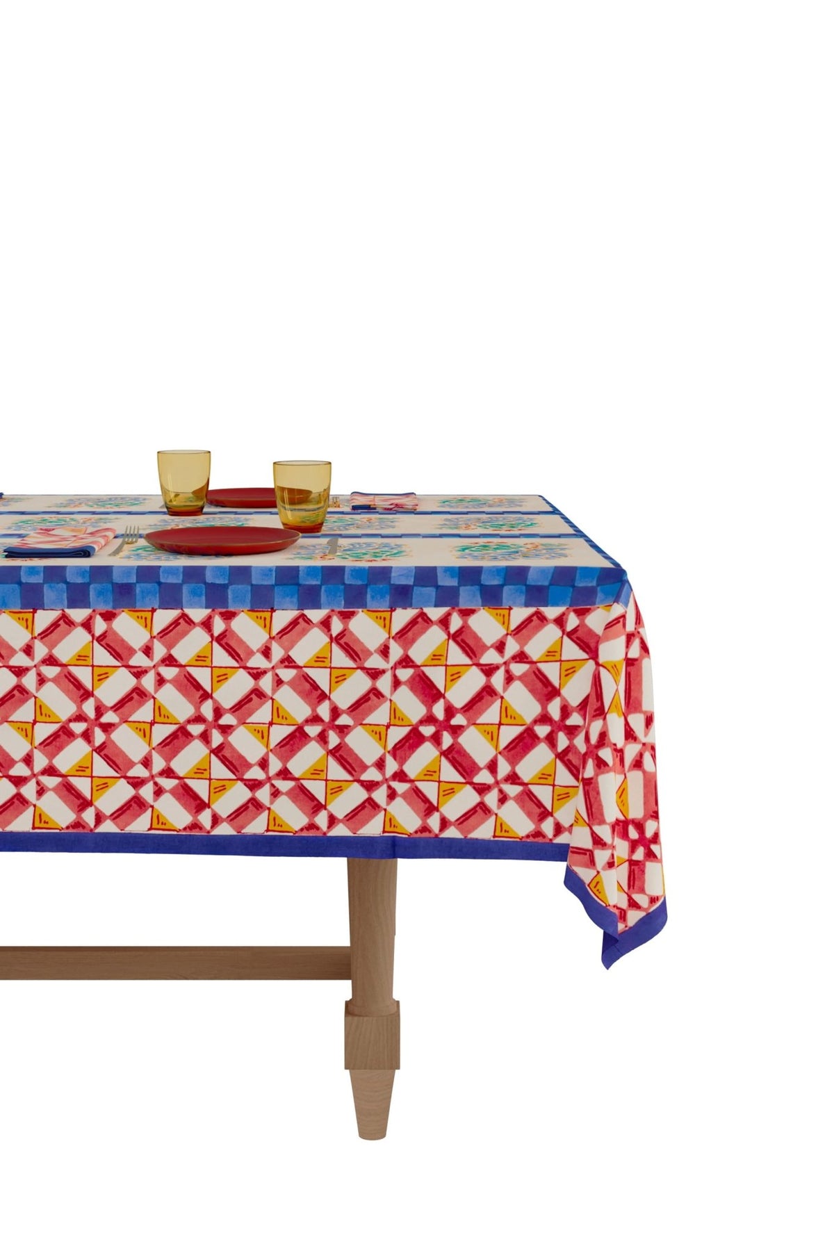 Positano Red Tiles - Tablecloth 220x270 | Lisa Corti - Bon Ton goods