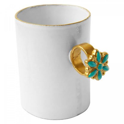 Blue Flower Ring Cup, Serena Carone by Astier de Villatte, official product view 1