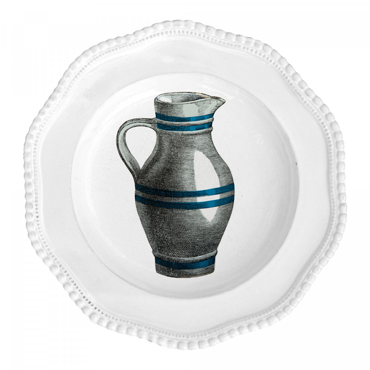 John Derian Striped Pitcher Soup Plate, set of 6 by Astier de Villatte, official product view