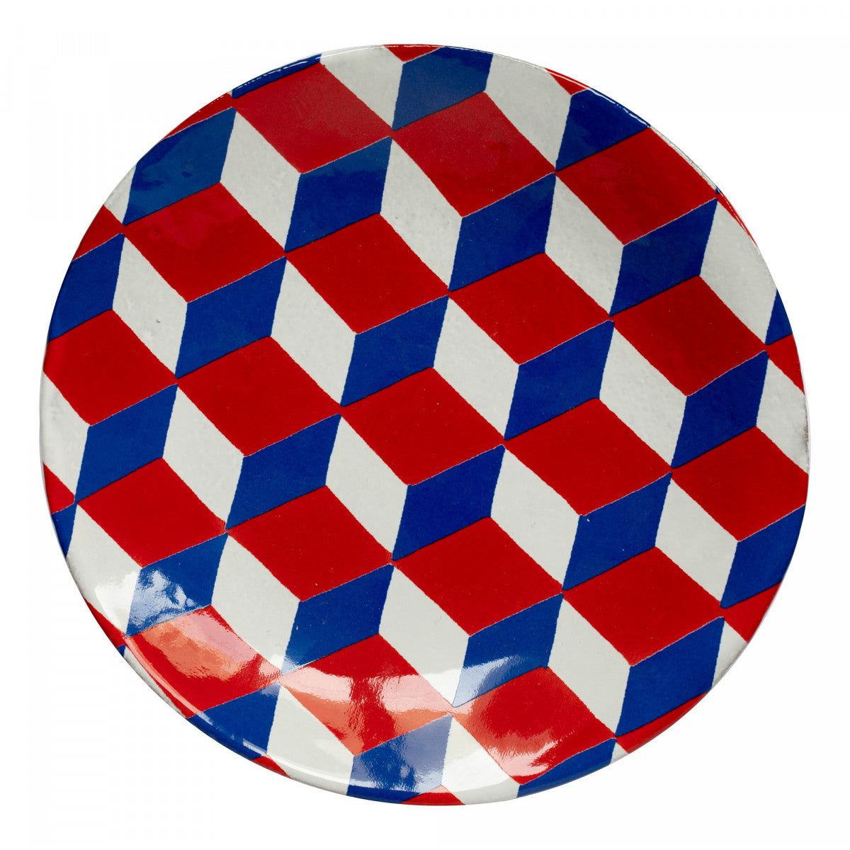 Commune de Paris Tricolore Cubes Saucer, set of 6 by Astier de Villatte, official product view