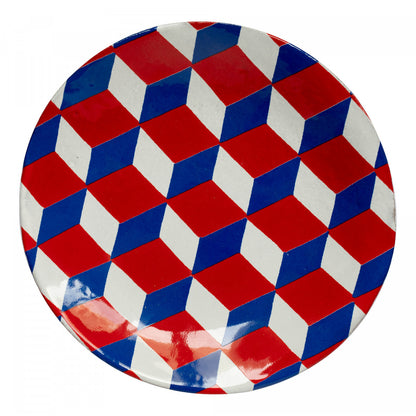 Commune de Paris Tricolore Cubes Saucer, set of 6 by Astier de Villatte, official product view