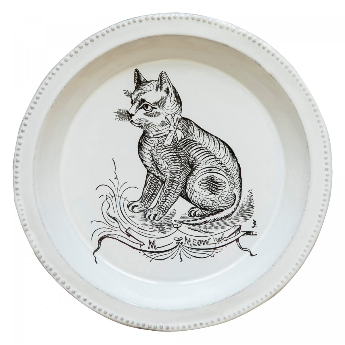 John Derian Scenario Cat Soup Plate, set of 6 by Astier de Villatte, official product view