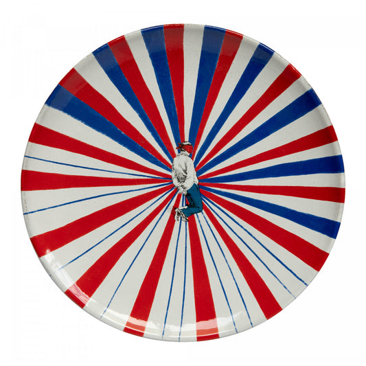 Commune de Paris Tricolore Dessert Plate with Person, set of 6 by Astier de Villatte, official product view