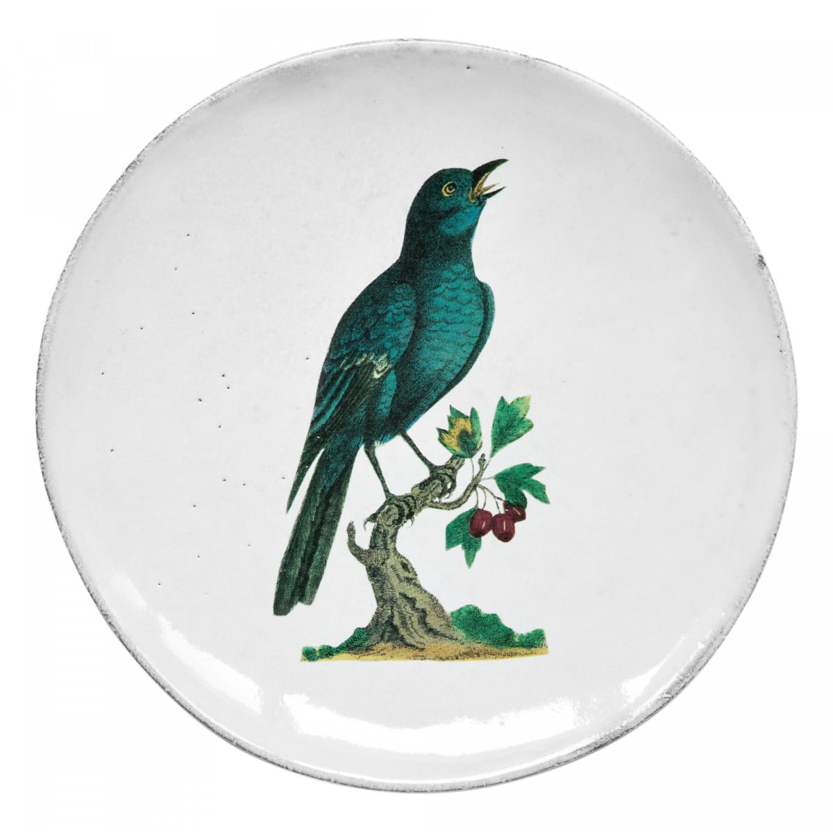 John Derian Medium Blue Sparrow Plate, set of 6 by Astier de Villatte, official product view