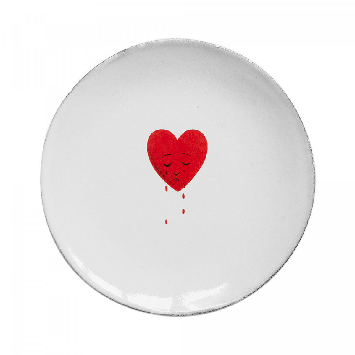 John Derian Small Crying Heart Plate, set of 6 by Astier de Villatte, official product view