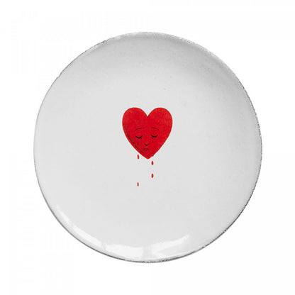 John Derian Small Crying Heart Plate, set of 6 by Astier de Villatte, official product view