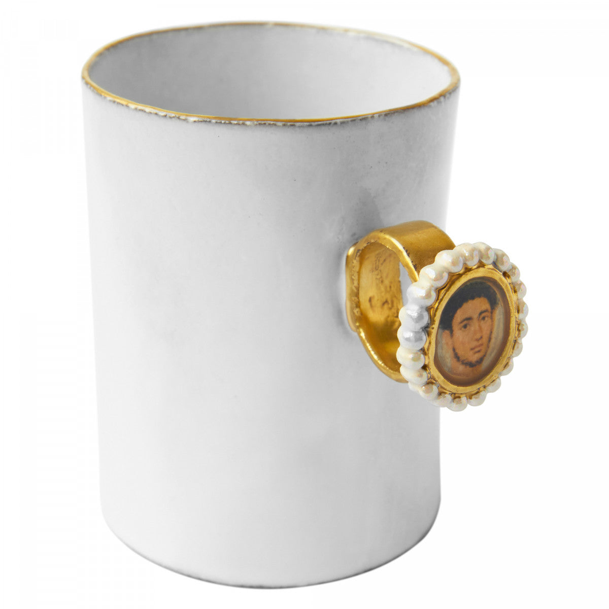 Blue Flower Ring Cup, Serena Carone by Astier de Villatte, official product view 4