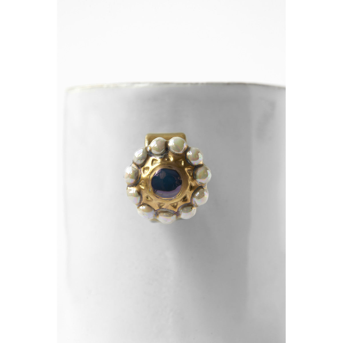 Iridescent Blue Ring Cup, Serena Carone by Astier de Villatte, official product view 2