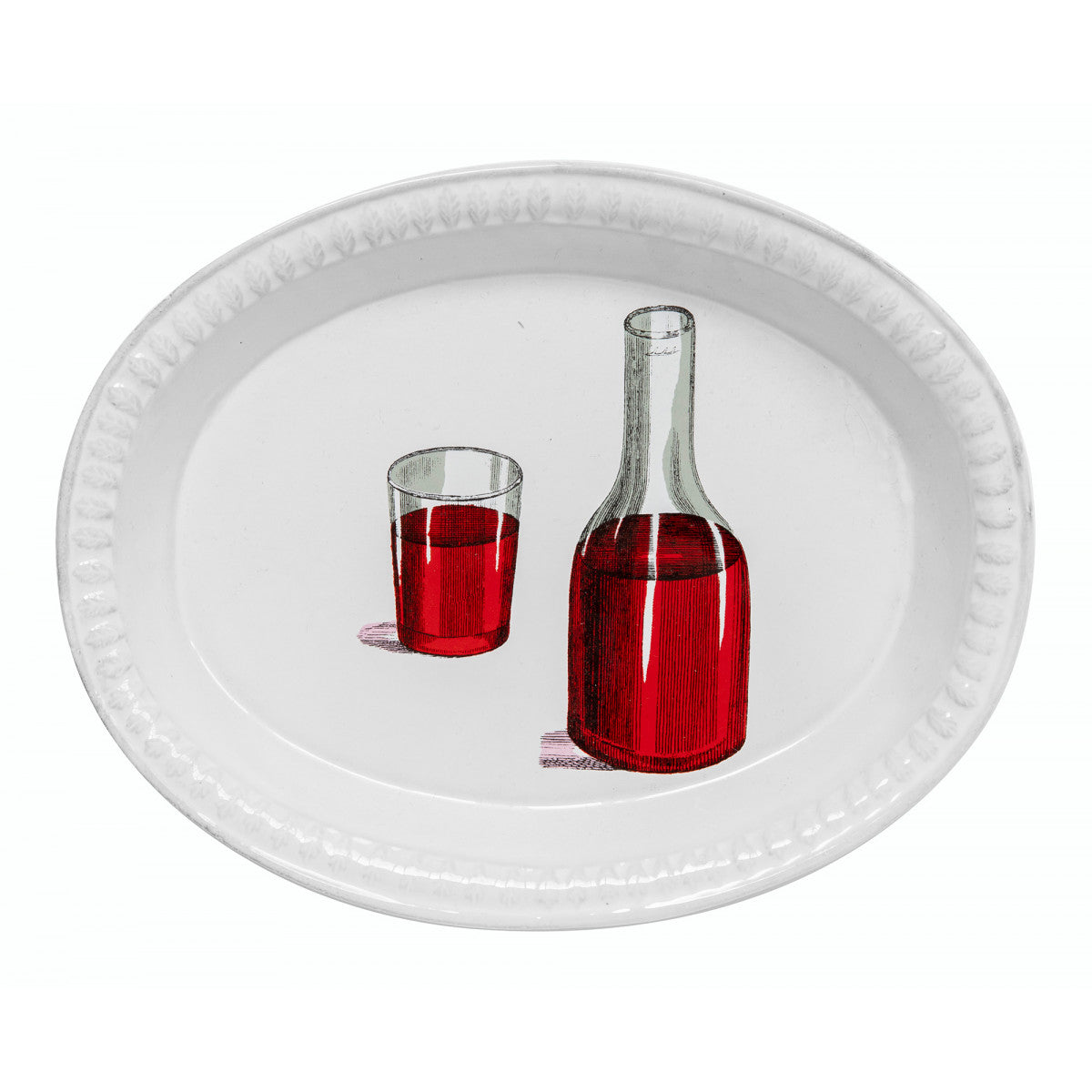 John Derian Red Wine Decanter and Glass Soup Plate, set of 6 by Astier de Villatte, official product view