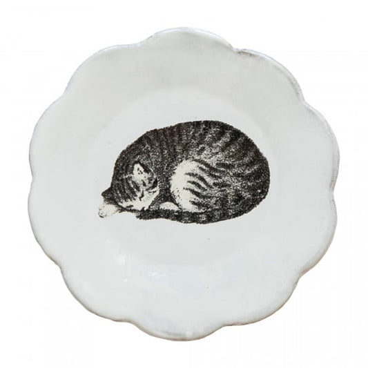 John Derian Sleeping Cat Dish by Astier de Villatte, official product view 1