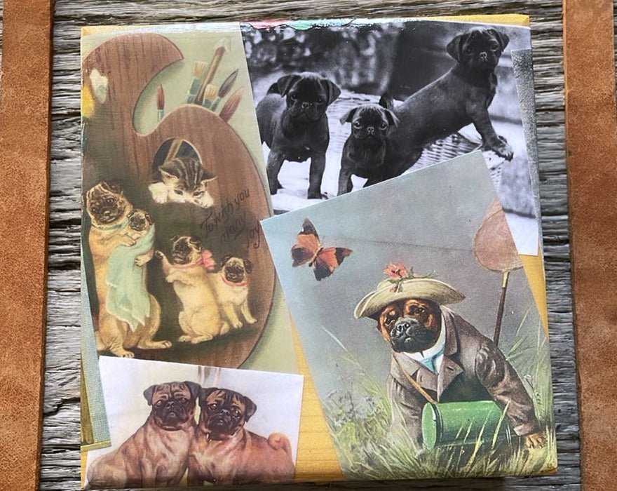 PUG DECOUPAGE BOX #1 - LARGE - Bon Ton goods