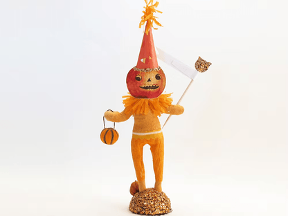 Pumpkin Man Figure | Vintage by Crystal Spun Cotton Ornament - Bon Ton goods