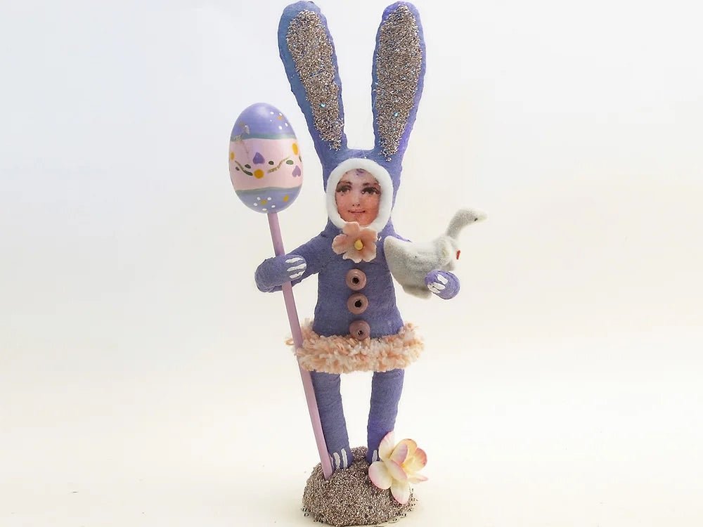Purple Bunny Child Figure - Vintage by Crystal | Vintage by Crystal Spun Cotton Ornament - Bon Ton goods