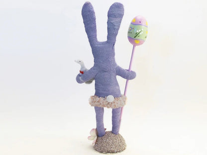 Purple Bunny Child Figure - Vintage by Crystal | Vintage by Crystal Spun Cotton Ornament - Bon Ton goods