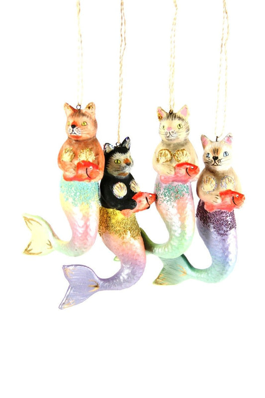 Purrmaid Papier Mache | Christmas Ornament - Bon Ton goods