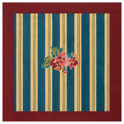 Queen Stripes Bouquet Peacock - Tablecloth 110X110 | Lisa Corti - Bon Ton goods
