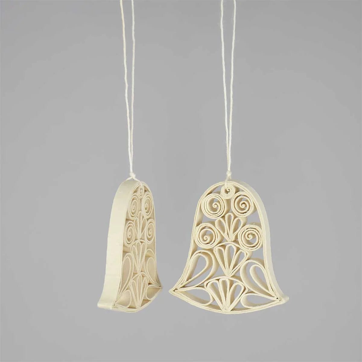 Quilled Bell - Christmas Decoration 2-Pack | Christmas Ornament - Bon Ton goods
