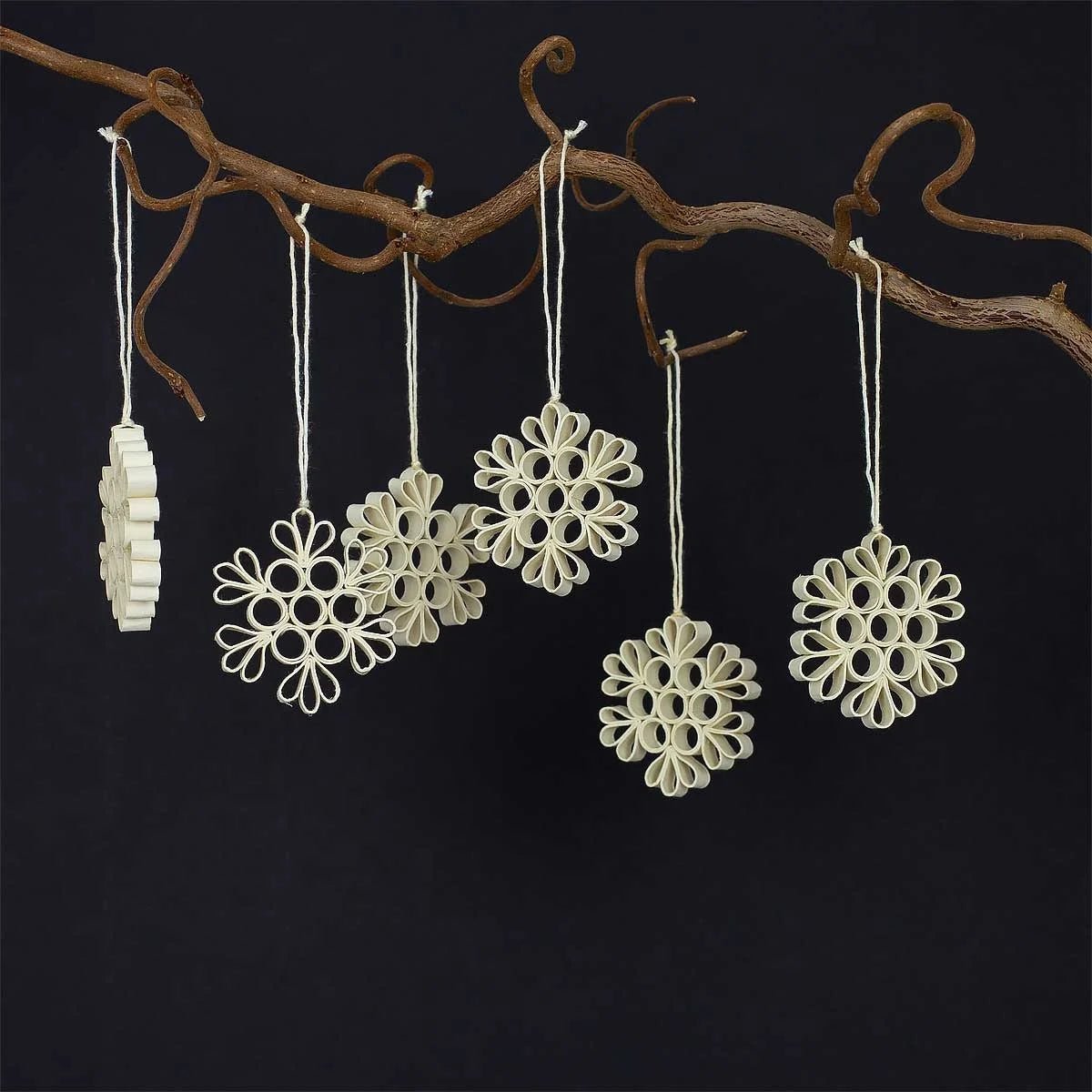 Quilled Swedish Snow Ornament, 6-pack | Christmas Ornament - Bon Ton goods