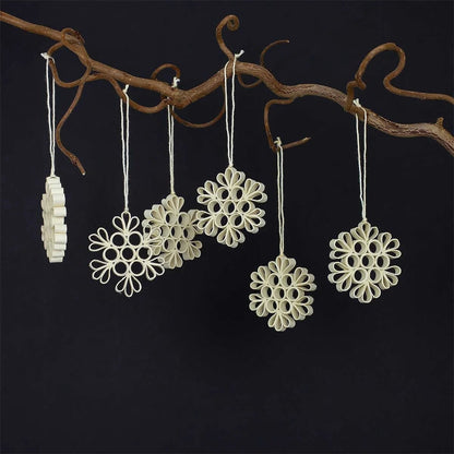 Quilled Swedish Snow Ornament, 6-pack | Christmas Ornament - Bon Ton goods