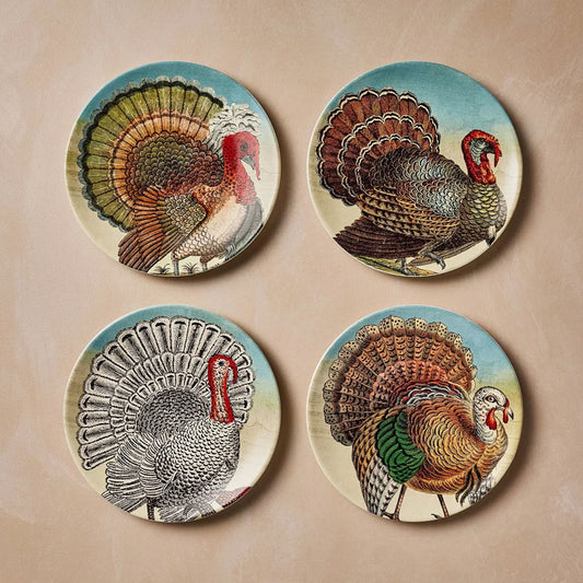 Turkey Stoneware Salad Plates: Set of Four | John Derian