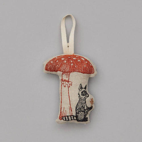 Raccoon with Mushroom Ornament - Bon Ton goods