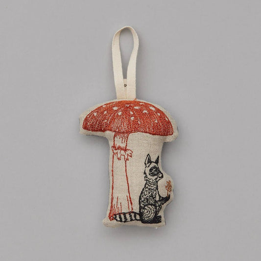 Raccoon with Mushroom Ornament | Coral & Tusk - Bon Ton goods