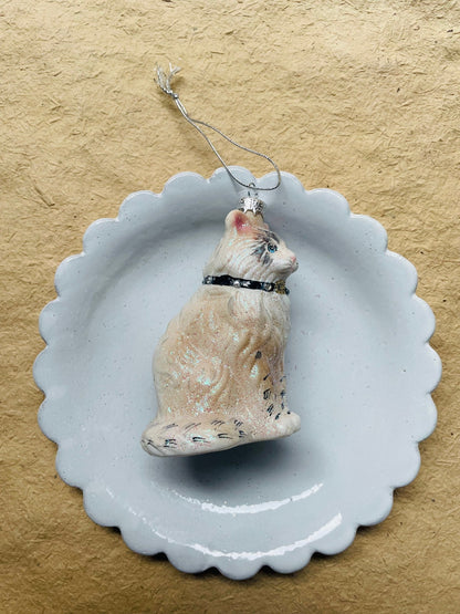 Ragdoll Cat Glass Ornament - Bon Ton goods