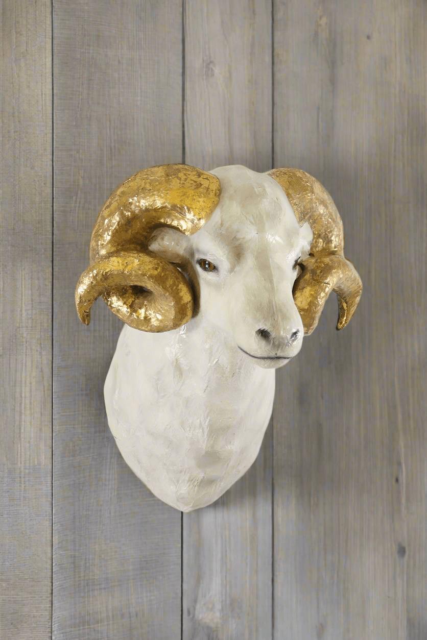 Ram Mount with Gold Horns - Bon Ton goods