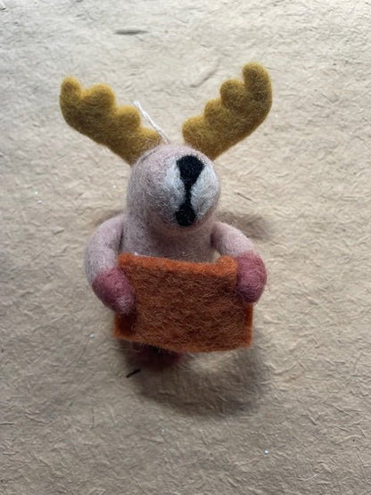 Reading Moose - Christmas ornament | Christmas Ornament - Bon Ton goods