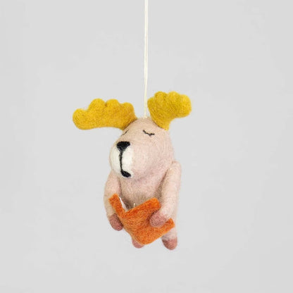 Reading Moose - Christmas ornament | Christmas Ornament - Bon Ton goods