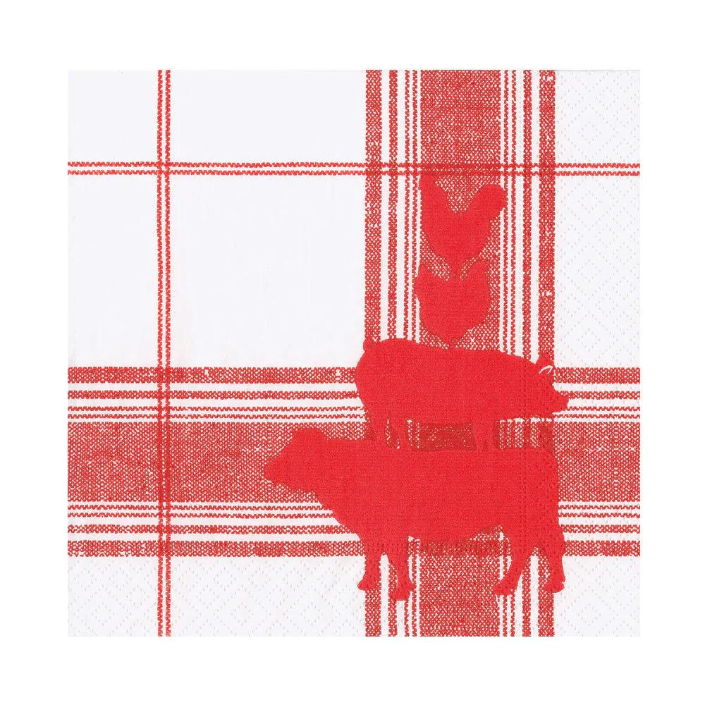Red Barn Luncheon Napkins | Caspari - Bon Ton goods