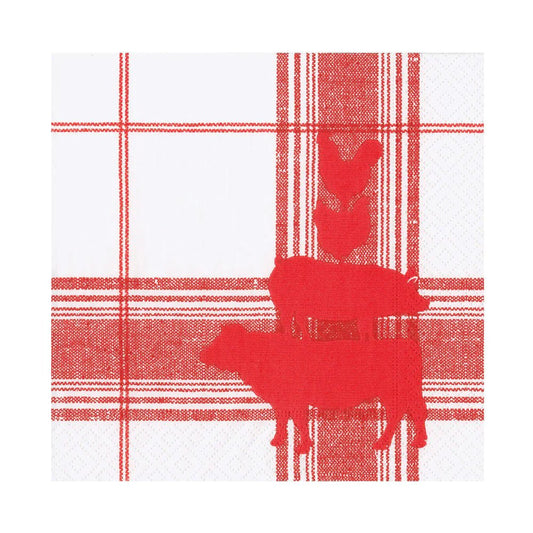 Red Barn Luncheon Napkins | Caspari - Bon Ton goods