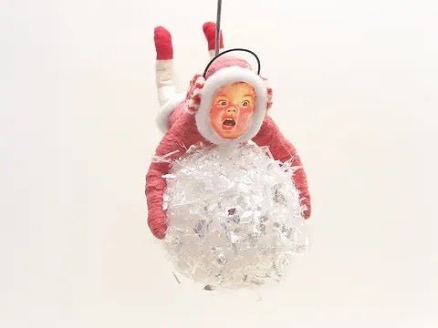 Red Holding On For Dear Life - Vintage Inspired Spun Cotton | Vintage by Crystal Spun Cotton Ornament - Bon Ton goods