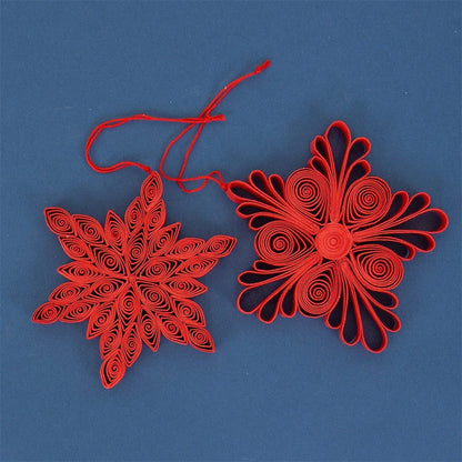 Red Quilled Christmas Ornaments, Set of 2 by A World of Craft, alternate view