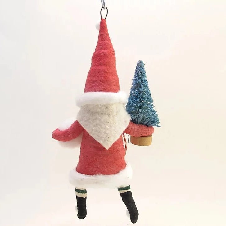 Red Santa Ornament - Vintage Inspired Spun Cotton | Vintage by Crystal Spun Cotton Ornament - Bon Ton goods