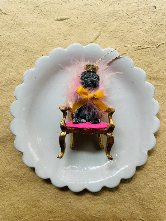 Regal Pug Resin Ornament – Two Styles - Bon Ton goods