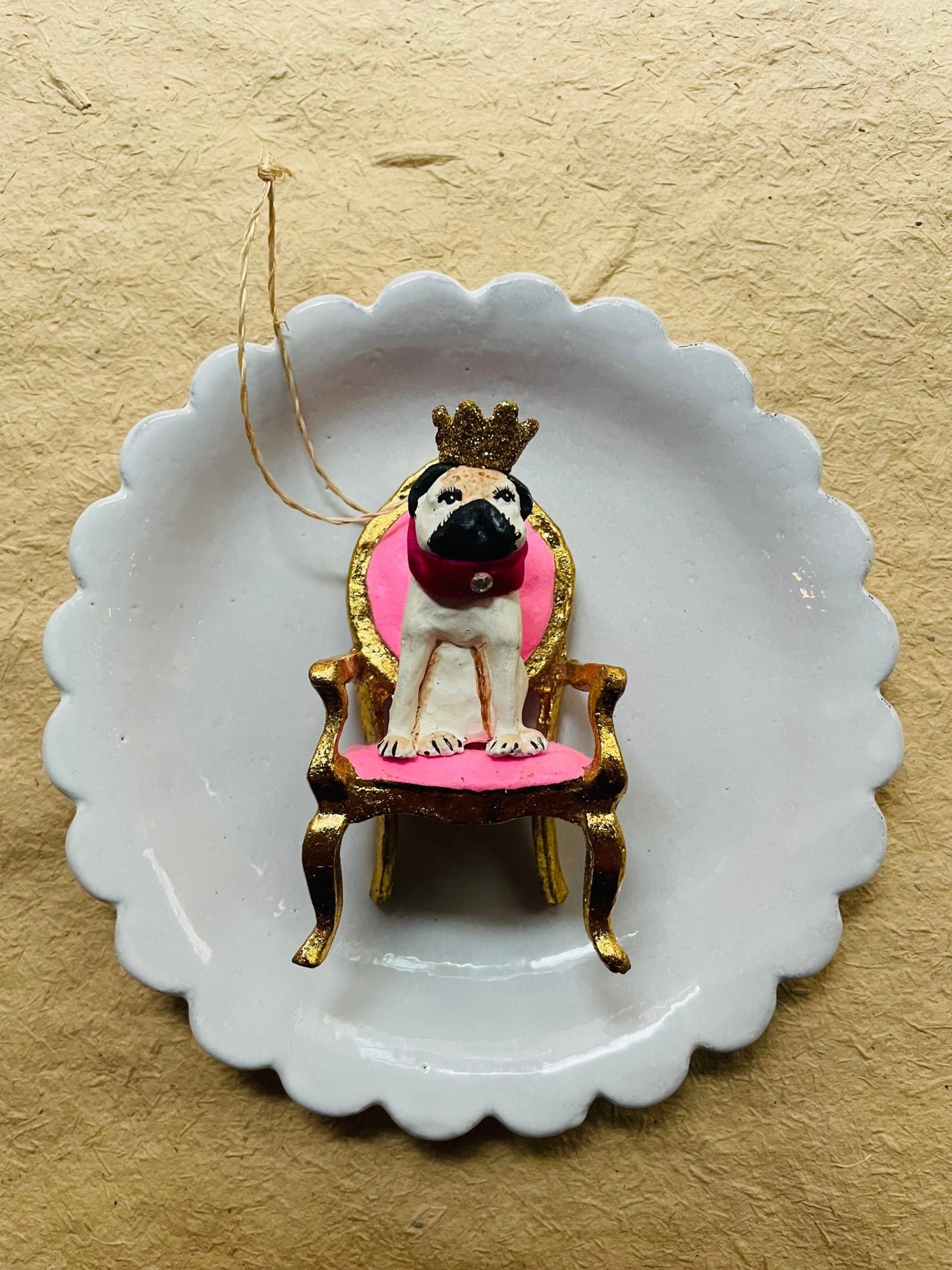 Regal Pug Resin Ornament – Two Styles - Bon Ton goods