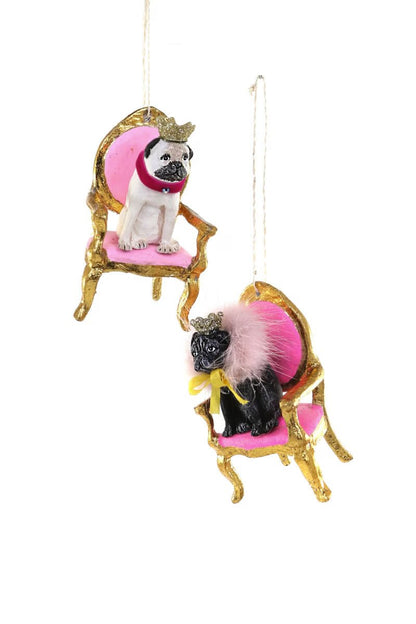 Regal Pug Resin Ornament – Two Styles - Bon Ton goods