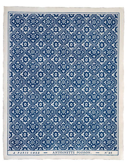 'Renaissance' Bleu Indigo Handmade Domino Paper | Antoinette Poisson - Bon Ton goods