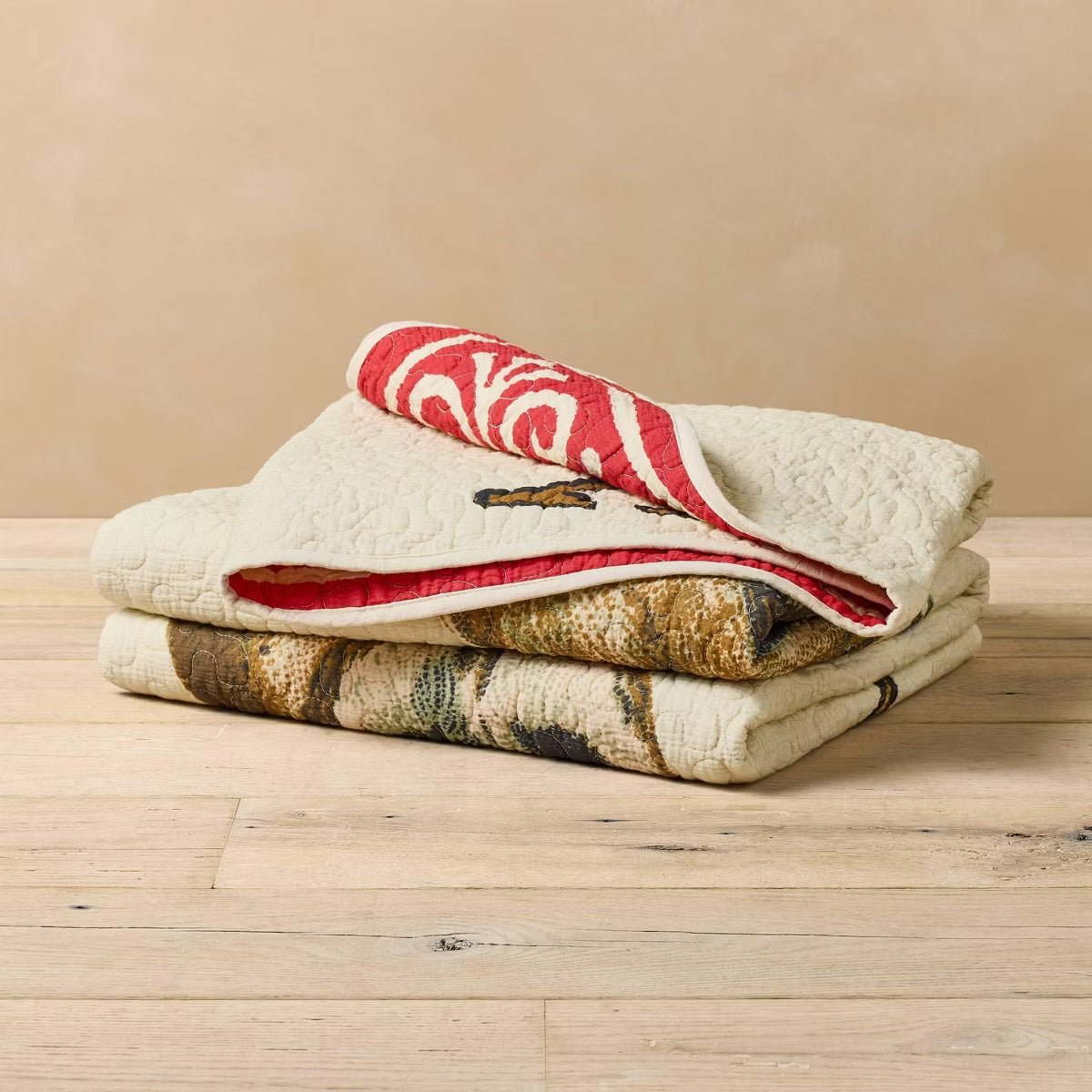 Reversible King of Hearts Owl Card Quilt | John Derian - Bon Ton goods