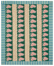 Load image into Gallery viewer, REVERSIBLE QUILT Leopard Stripes Green - Bon Ton goods
