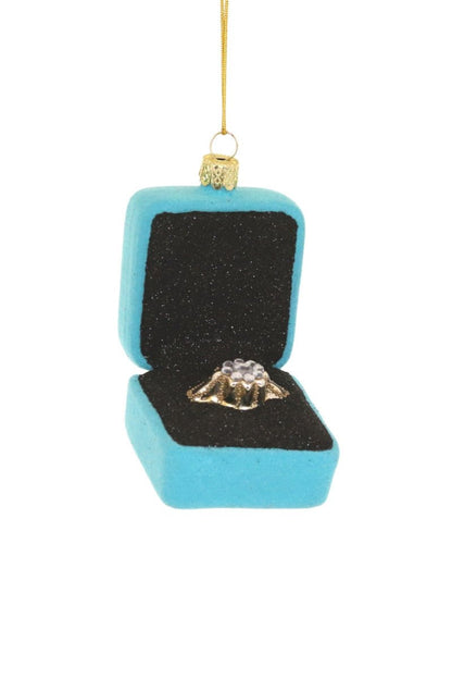 Ring in Presentation Box - Blue | Christmas Ornament - Bon Ton goods