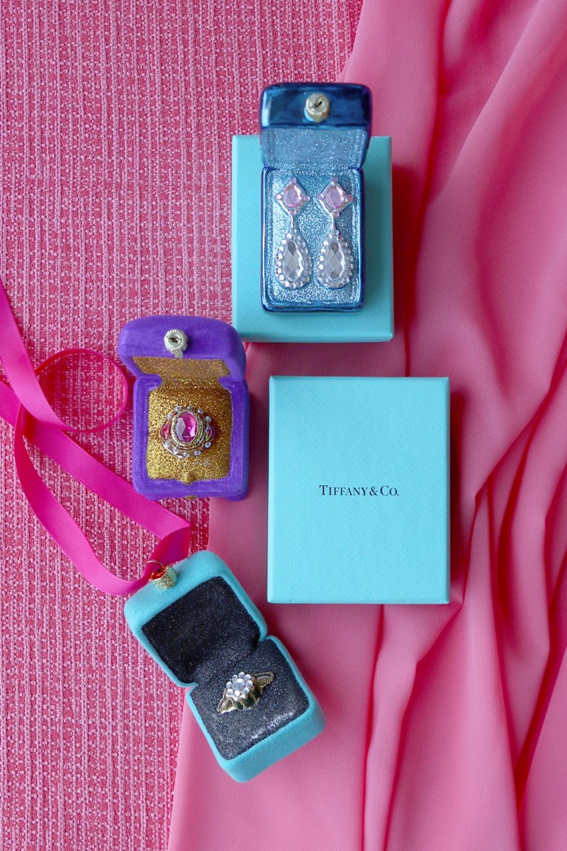 Ring in Presentation Box - Blue | Christmas Ornament - Bon Ton goods