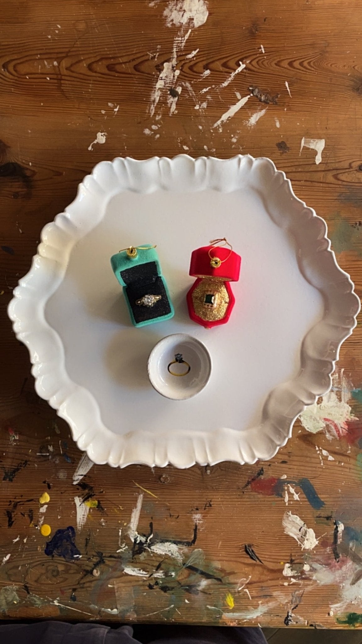 Ring in Presentation Box - Blue | Christmas Ornament - Bon Ton goods