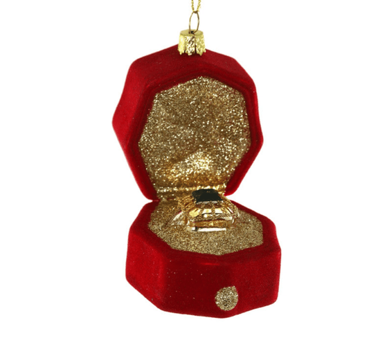 Ring in Presentation Box - Red | Christmas Ornament - Bon Ton goods